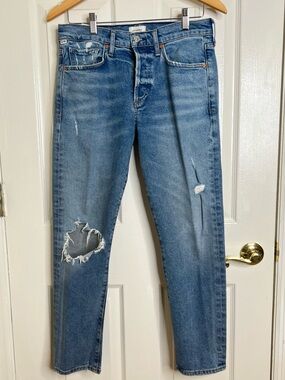 Citizens Of Humanity NWOT Light/Medium Blue Distressed Boyfriend Jeans